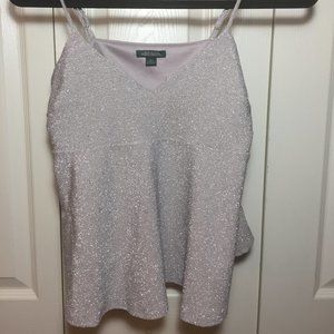 SILVER SPARKLE SPAGHETTI STRAP TOP